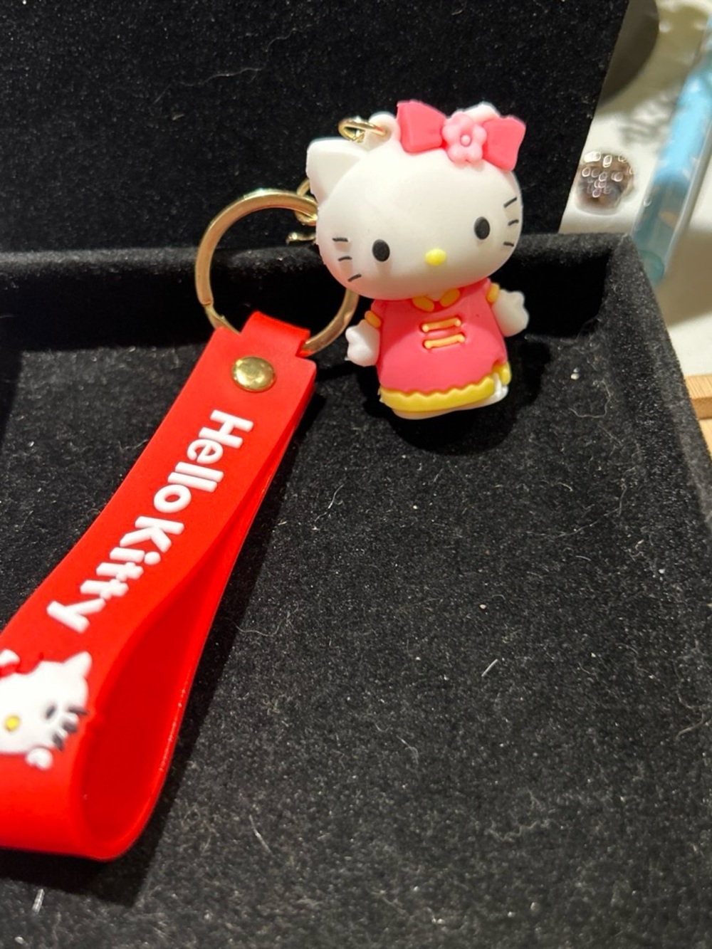 Hello Kitty Red & Pink Silicone Keychain Charm for Kids